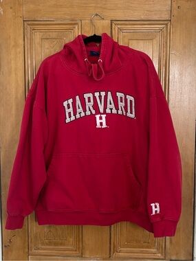 Vintage Y2K Harvard University Hoodie Red XXL Old Varsity Brand Boxy Fit